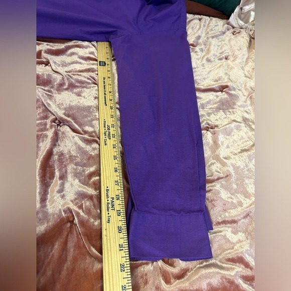 Medium Men's Bright Purple‎ Slim Fit Button-Down Shirt Van Heusen - Picture 6 of 8